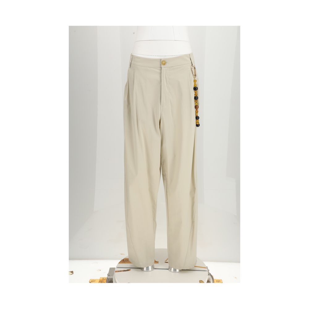Darkpark Beige Cotton Casual Pants