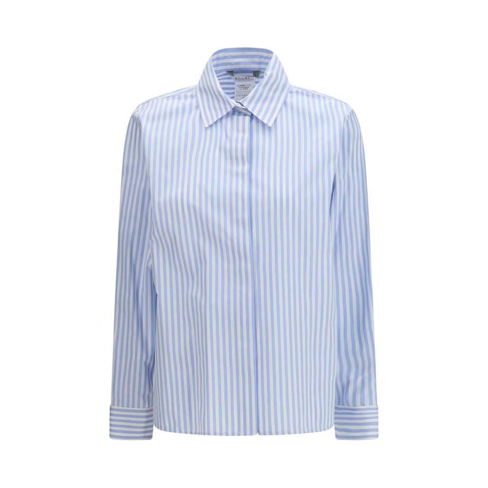Max Mara Blue Cotton Pattern Shirt
