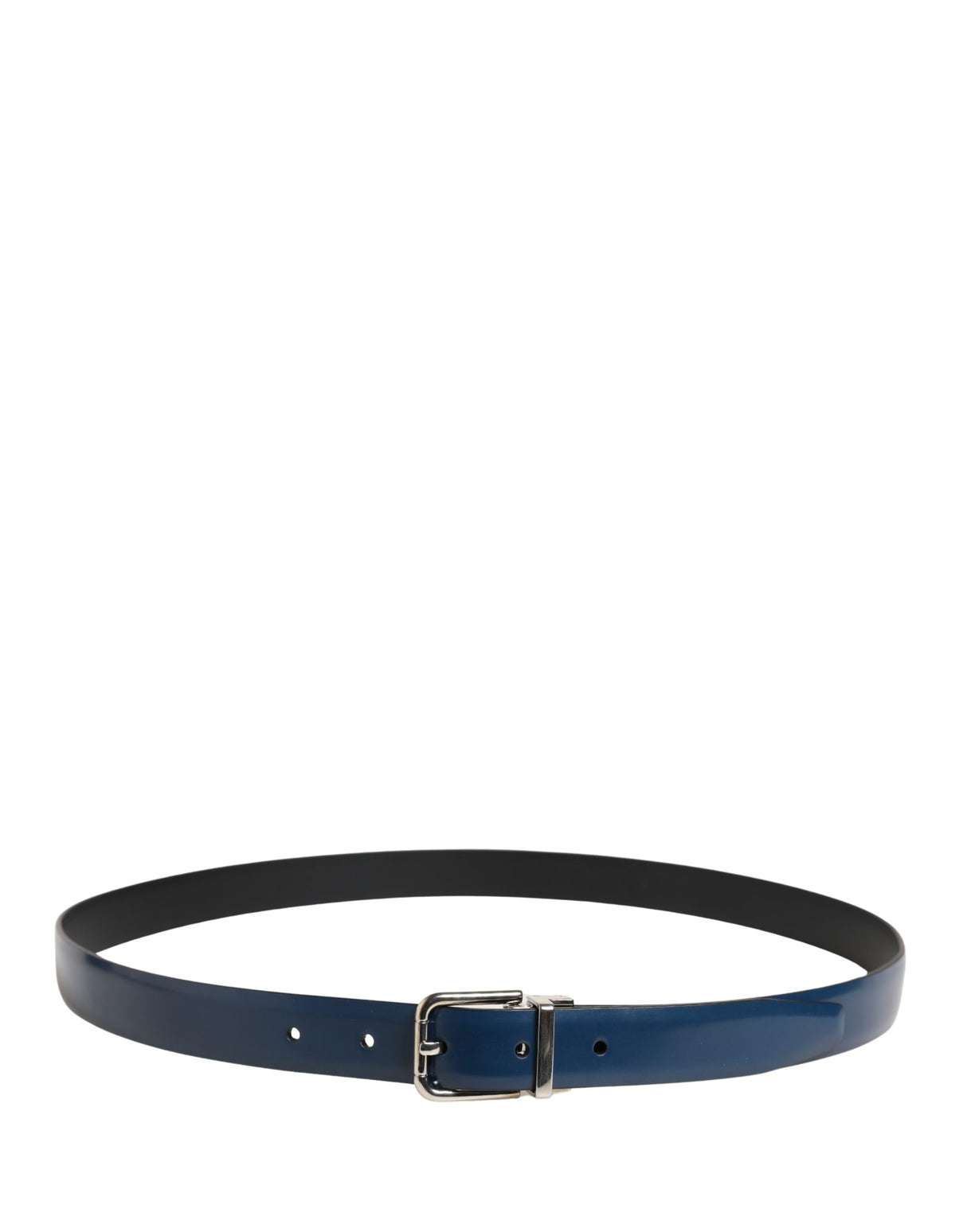 Dolce & Gabbana Men Blue Classic Leather Metal Buckle Belt