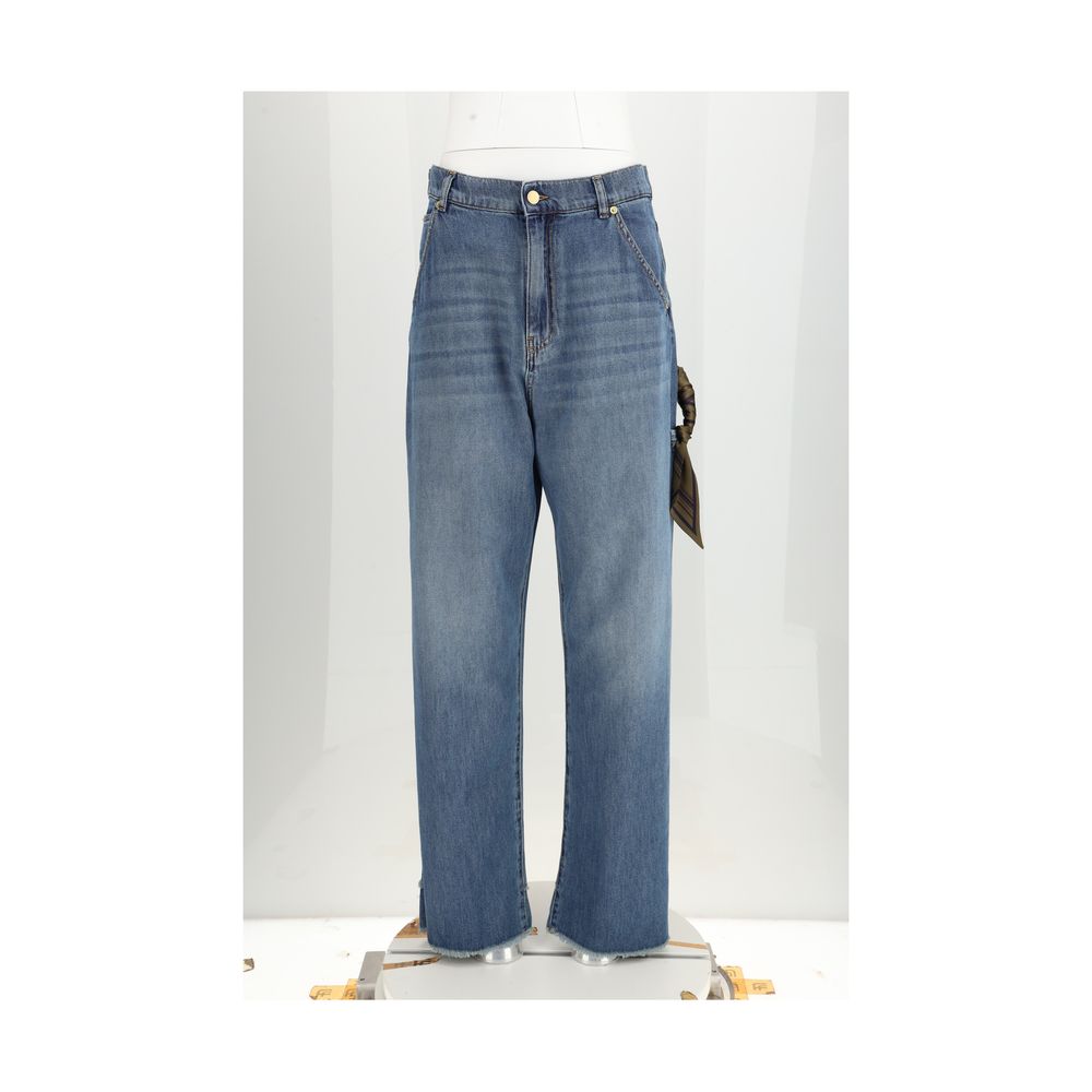 Darkpark Blue Cotton Relaxed Fit Jeans