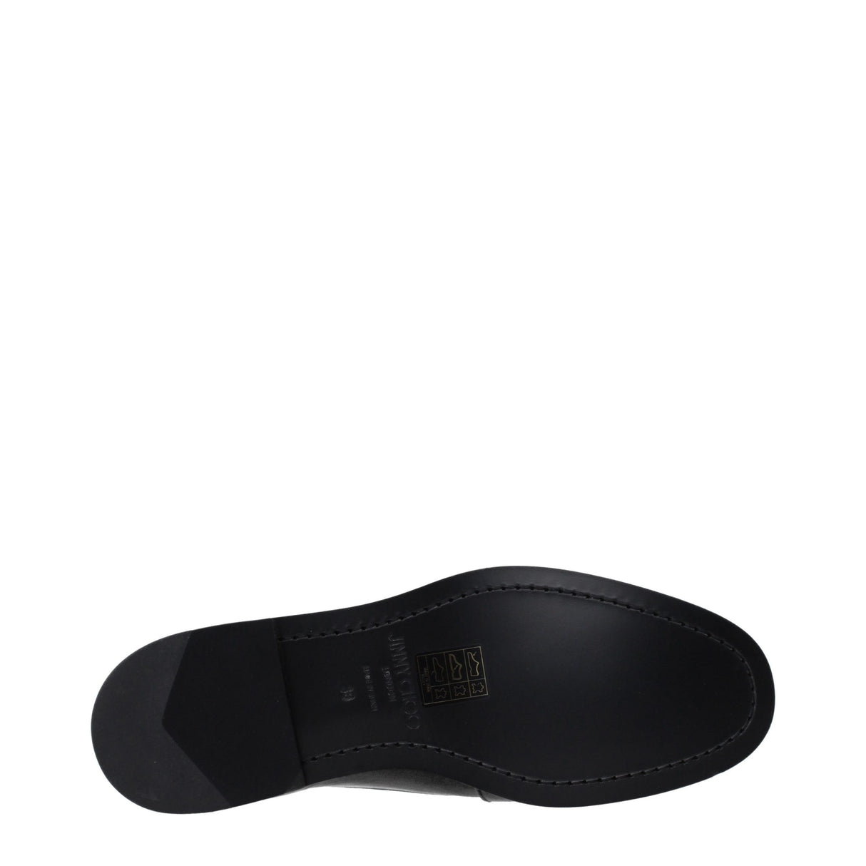 Jimmy Choo Black Leather Slip-On Loafers