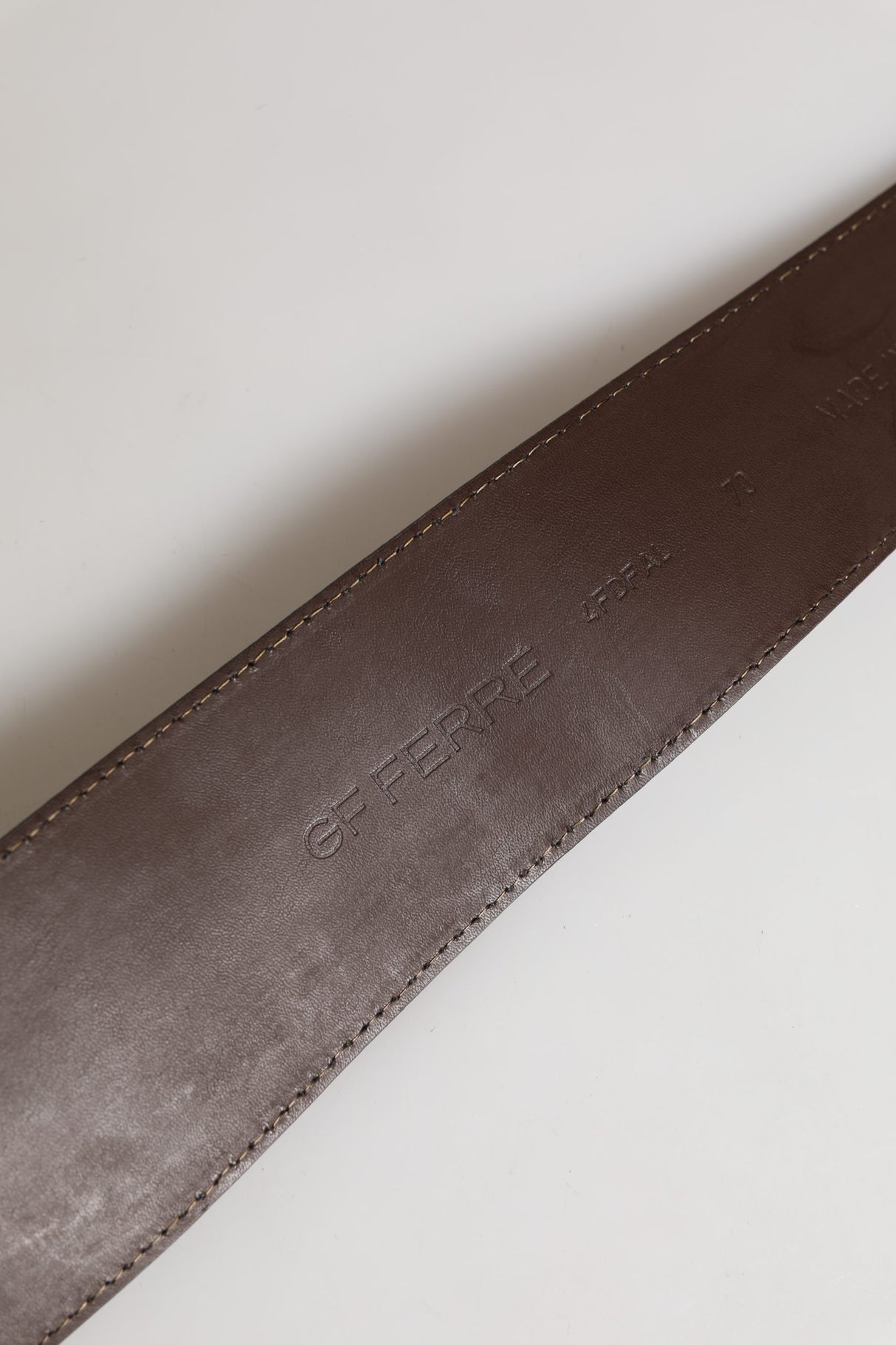GF Ferre Brown Genuine Leather Logo Wide Waist Women Belt