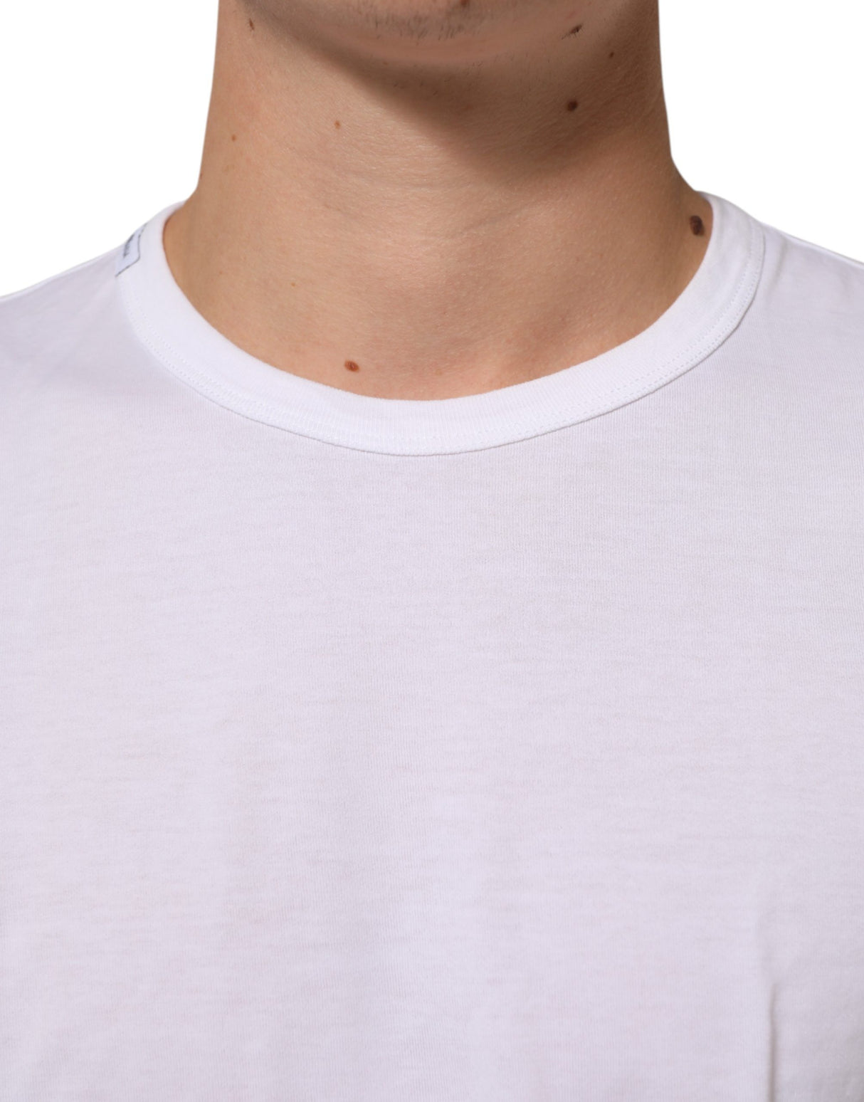 Dolce & Gabbana White Cotton Crew Neck Short Sleeves T-shirt