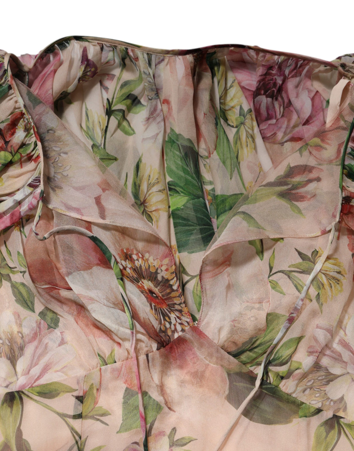 Dolce & Gabbana Multicolor Floral Silk Layered Maxi Dress