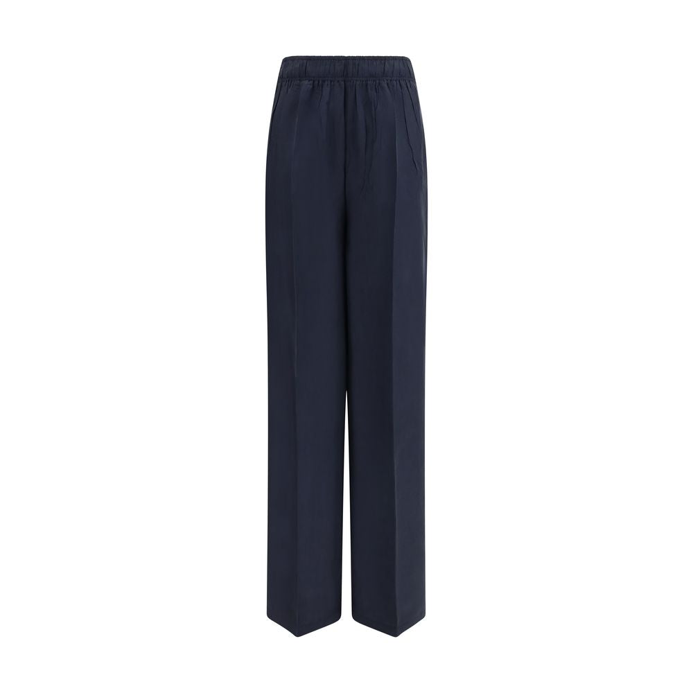 Prada Blue Silk Casual Pants
