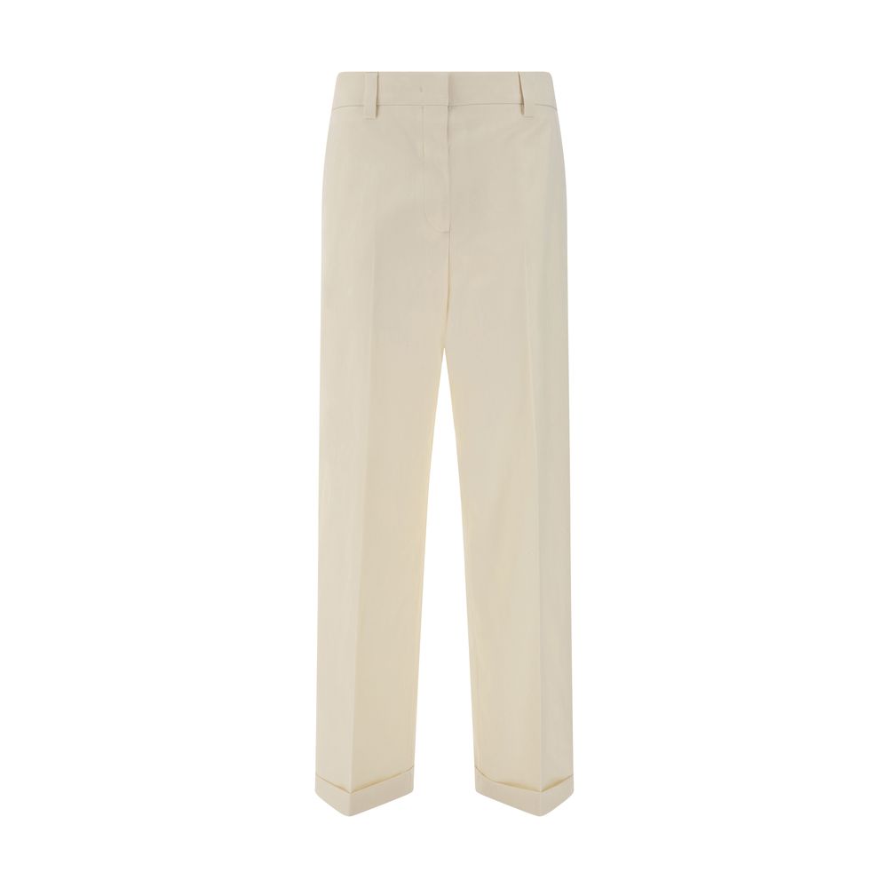 Miu Miu Beige Cotton Casual Pants