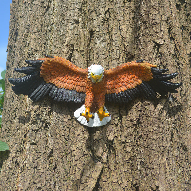 Resin Bald Eagle Wall Sculpture for Garden Decor