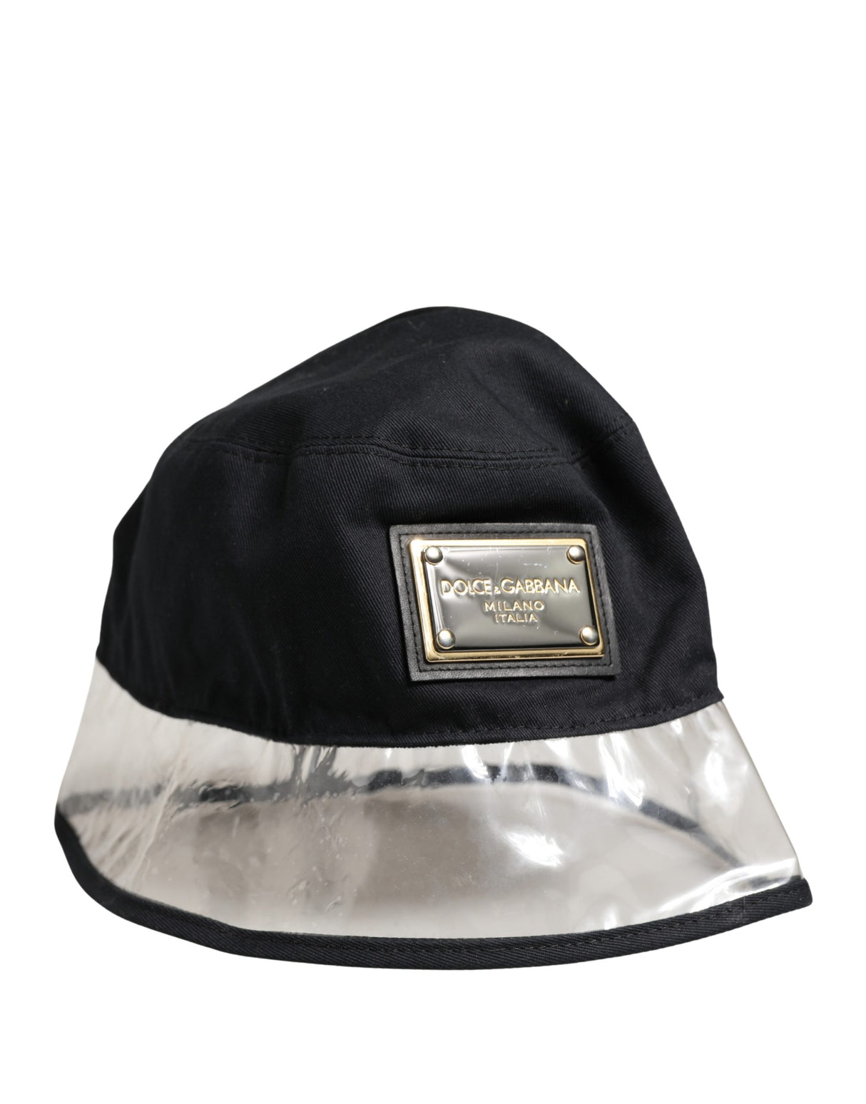 Dolce & Gabbana Black Cotton Plastic Fisherman Bucket Capello Hat