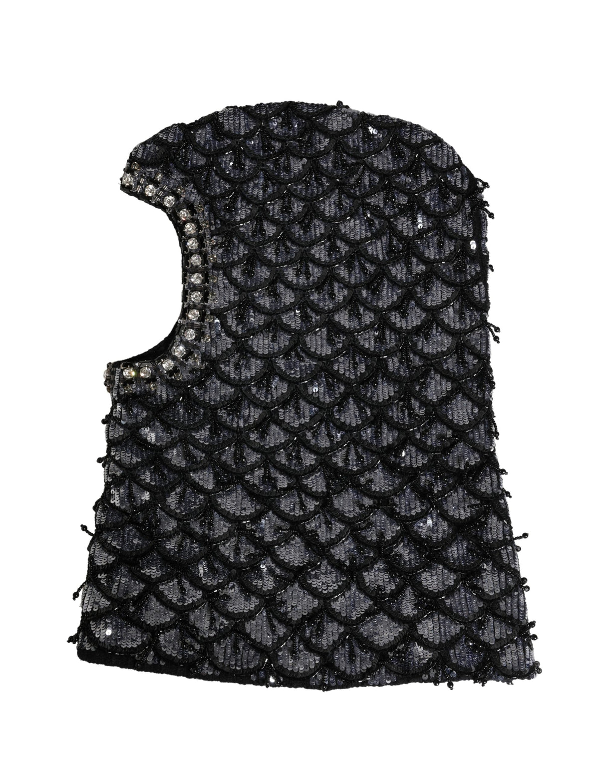 Dolce & Gabbana Black Wool Crystal Embellished Balaclava Hat