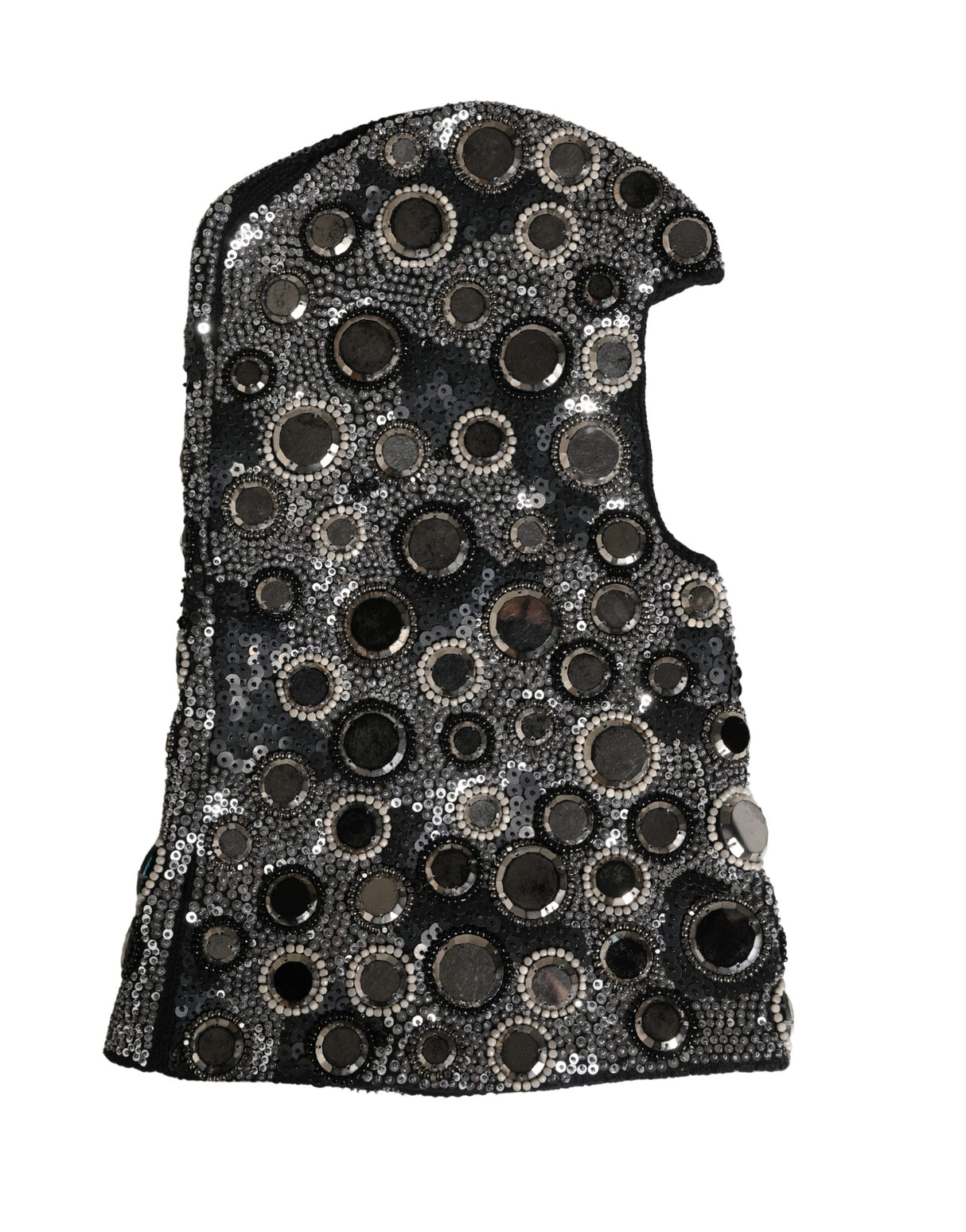 Dolce & Gabbana Black Wool Crystal Embellished Balaclava Hat