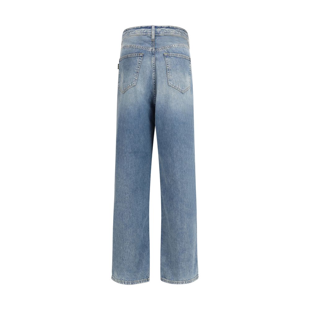 Haikure Blue Cotton Relaxed Fit Jeans