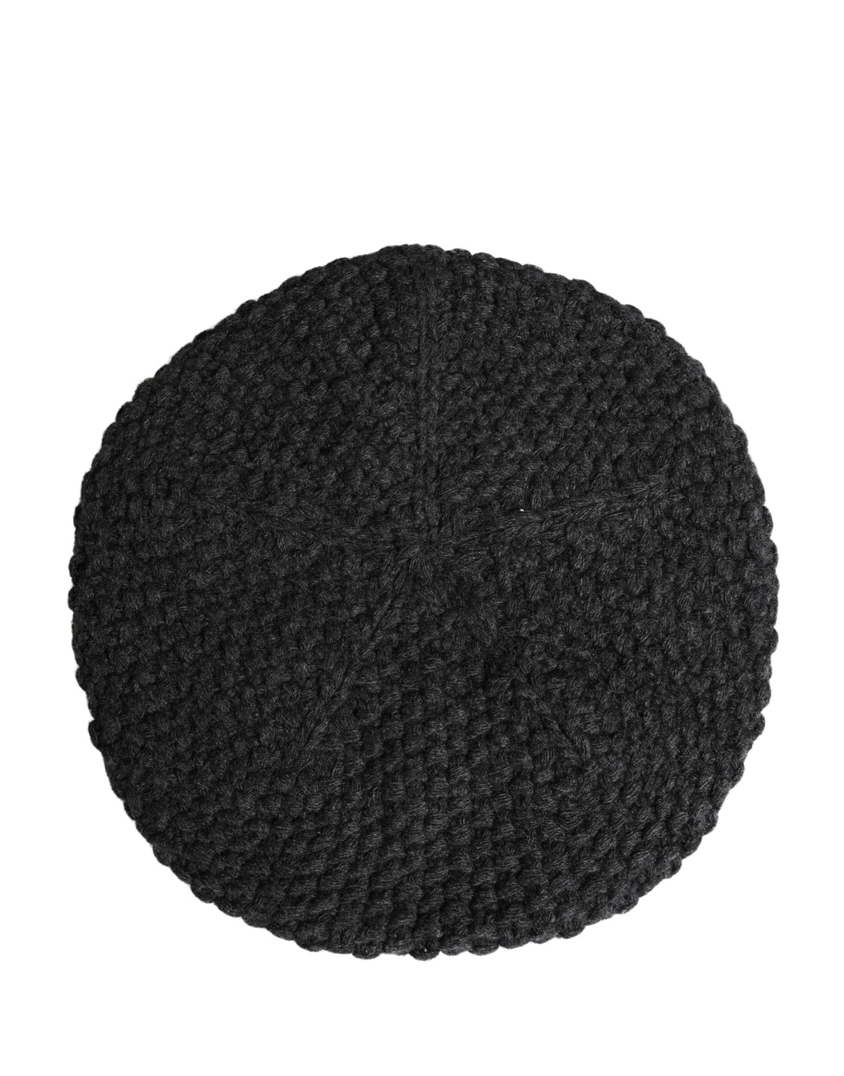 Dolce & Gabbana Black Virgin Wool Knitted Winter Beret Hat