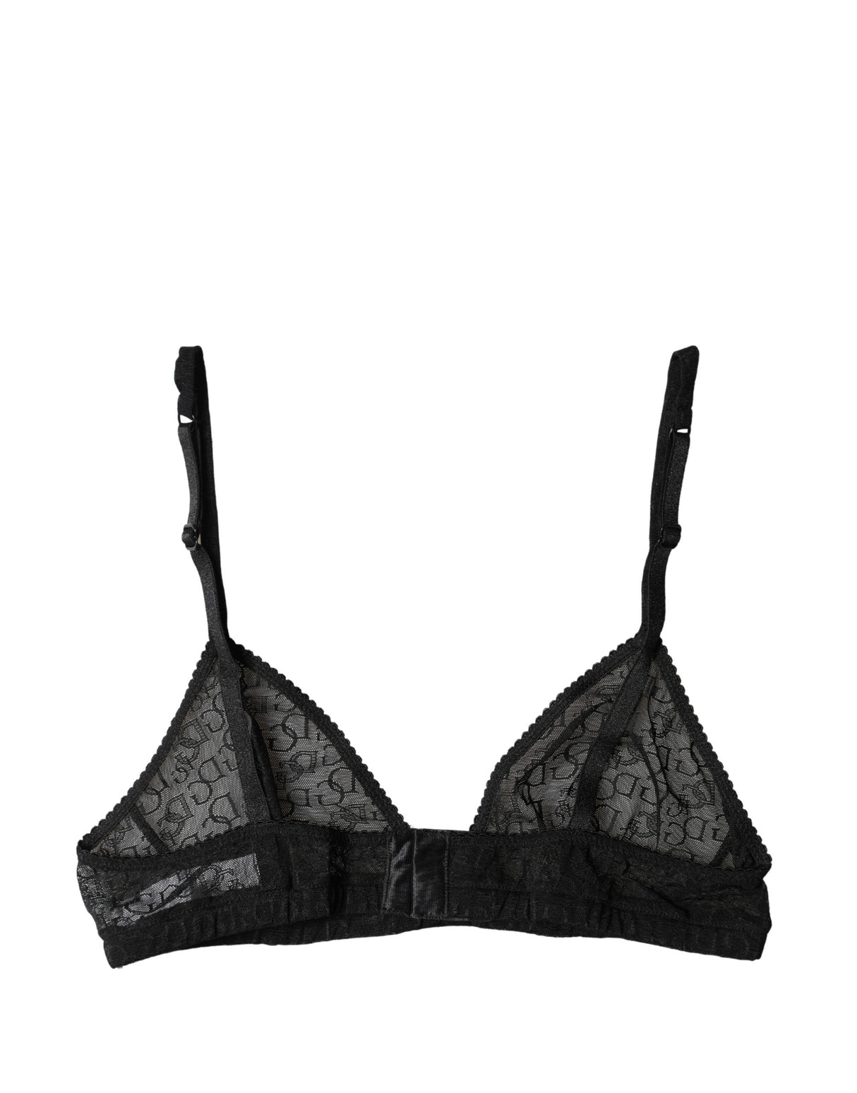 Dolce & Gabbana Black Logo Mania Sheer Soft Cup Bra Underwear