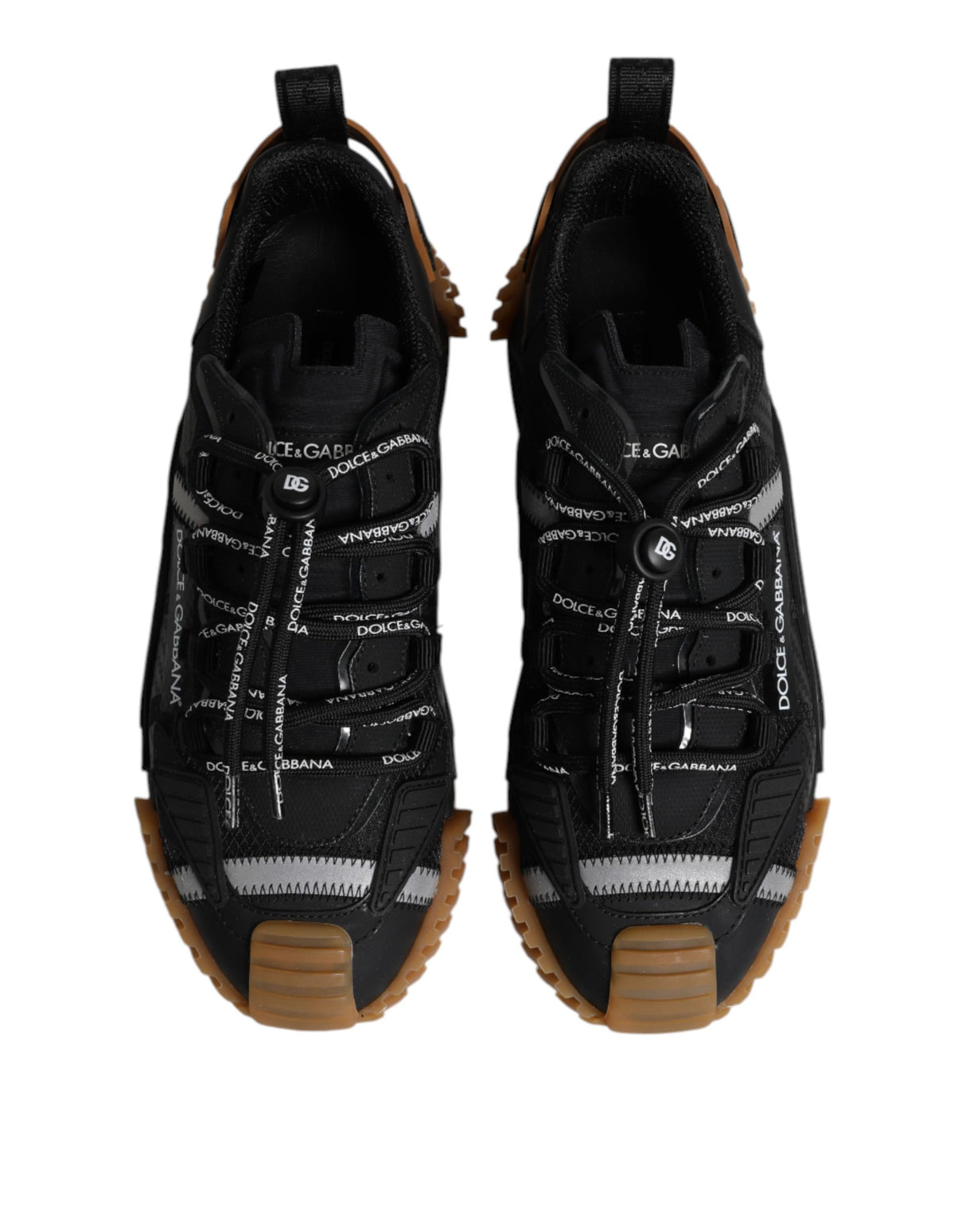 Dolce & Gabbana Black Logo Lace Up Low Top NS1 Sneakers Shoes