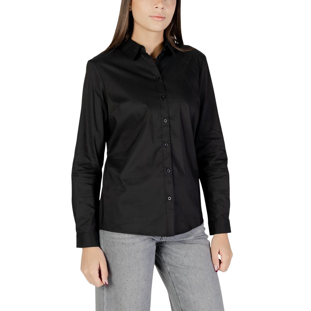 Jacqueline De Yong Black Cotton Blouse