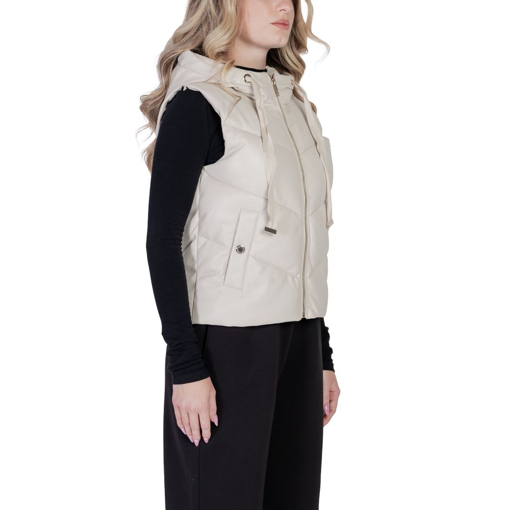 Morgan De Toi Cream Polyethylene Sleveless Jacket