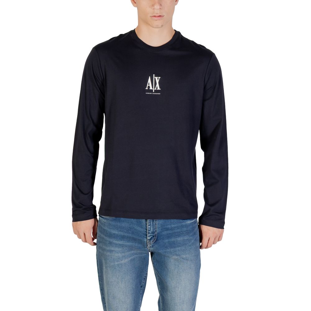 Armani Exchange Blue Cotton Long Sleeve T-Shirt