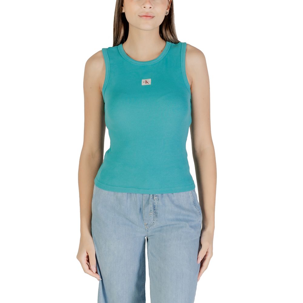 Calvin Klein Jeans Blue Cotton Top