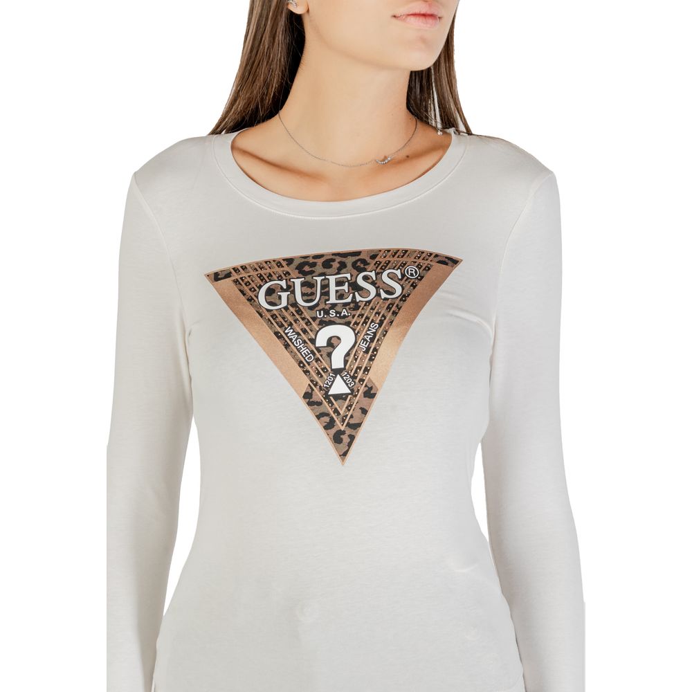 Guess Cream Cotton Long Sleeve T-Shirt