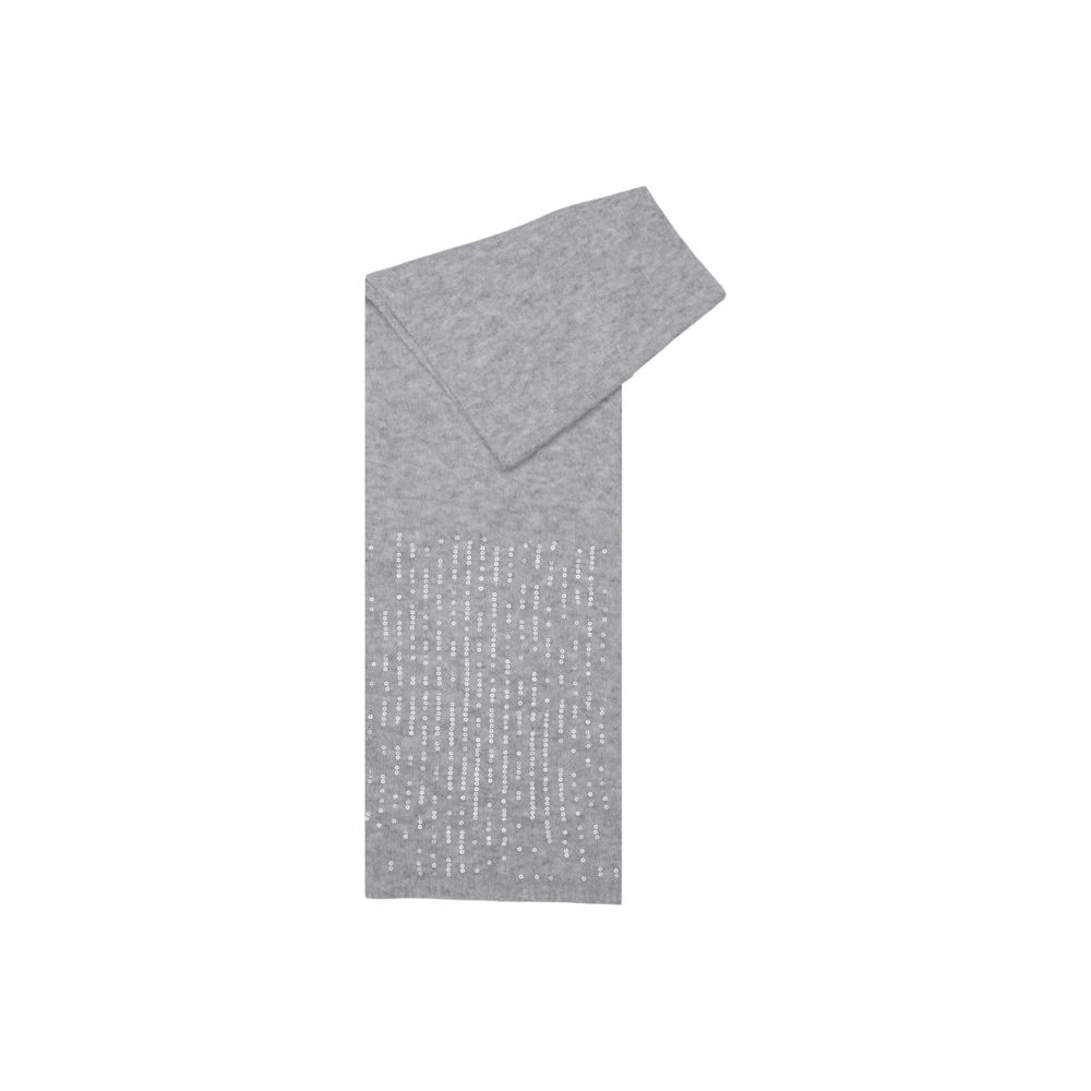 Pieces Gray Recycled Polyester Scarf