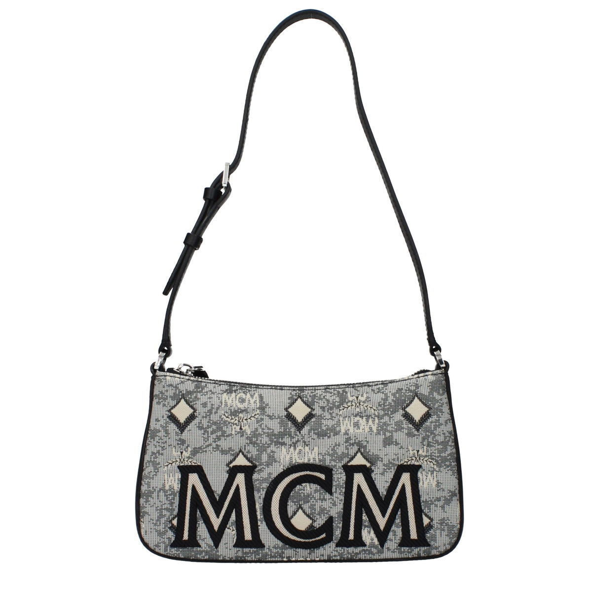 MCM Gray Fabric Crossbody Bag