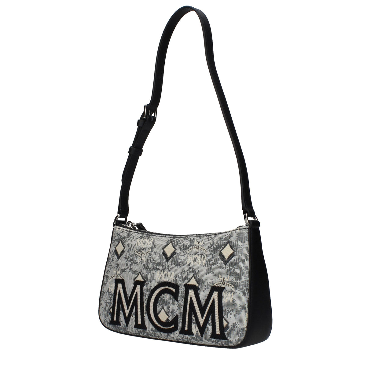 MCM Gray Fabric Crossbody Bag