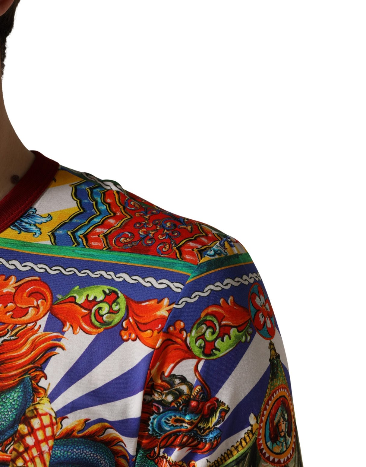 Dolce & Gabbana Multicolor Teatro Dei Pupi Men Long Sleeves T-shirt