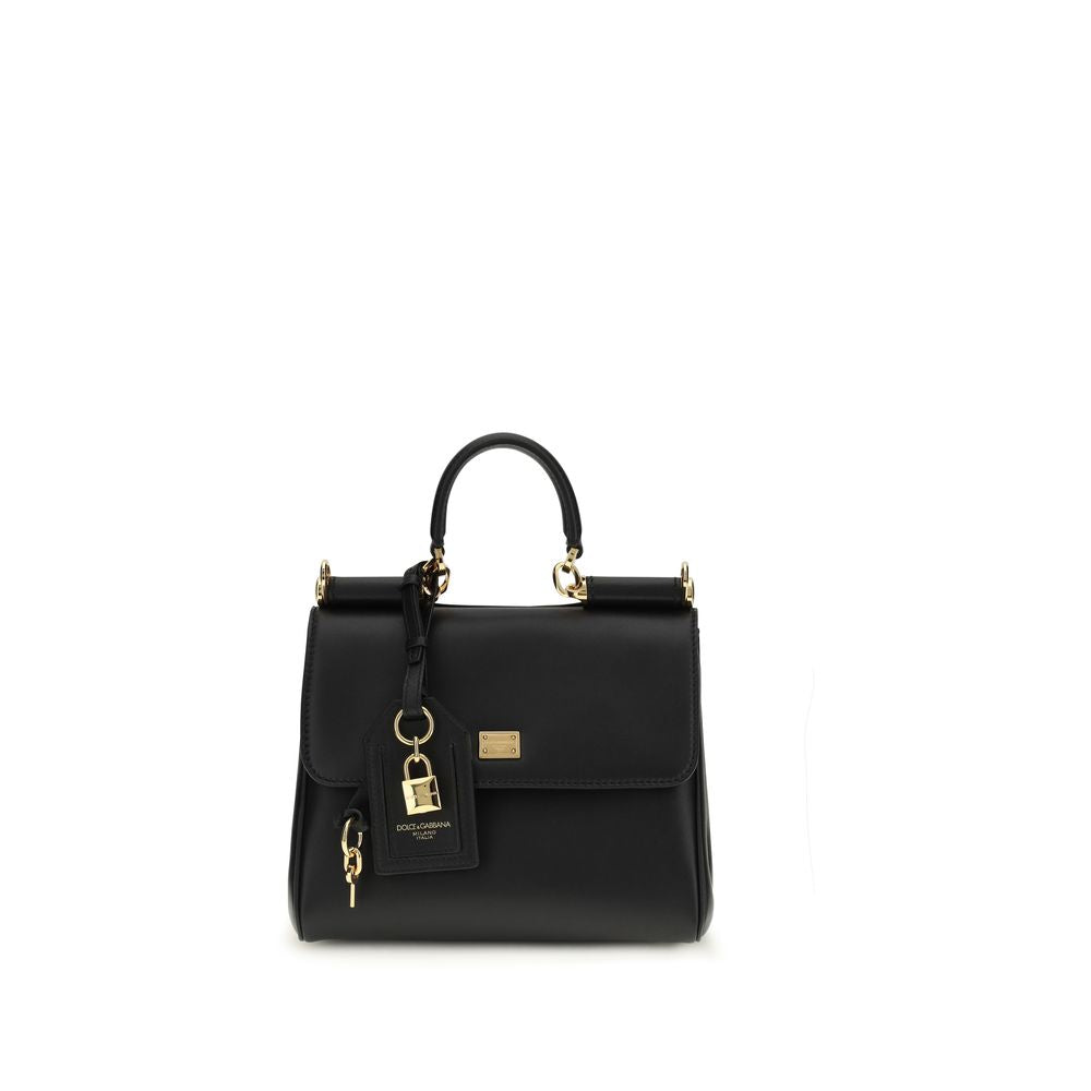 Dolce & Gabbana Black Calf Leather Bos Taurus Handbag