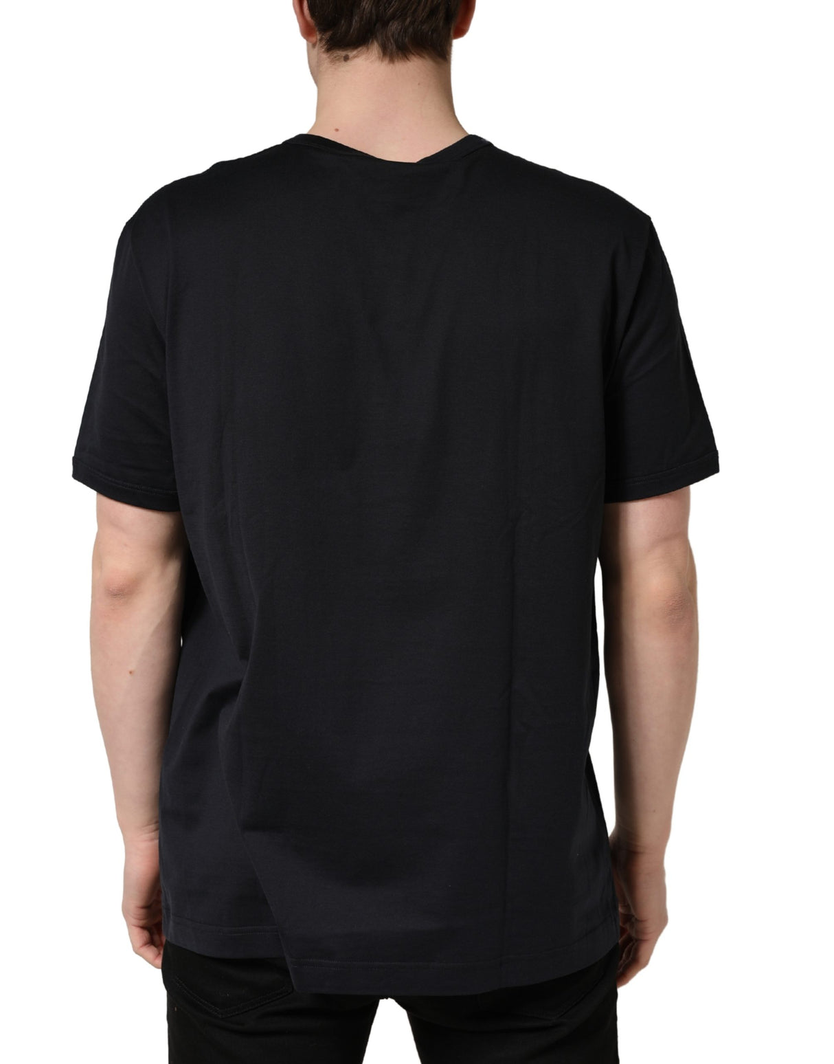 Dolce & Gabbana Black #DGFAMILY Patch Men Crew Neck T-shirt