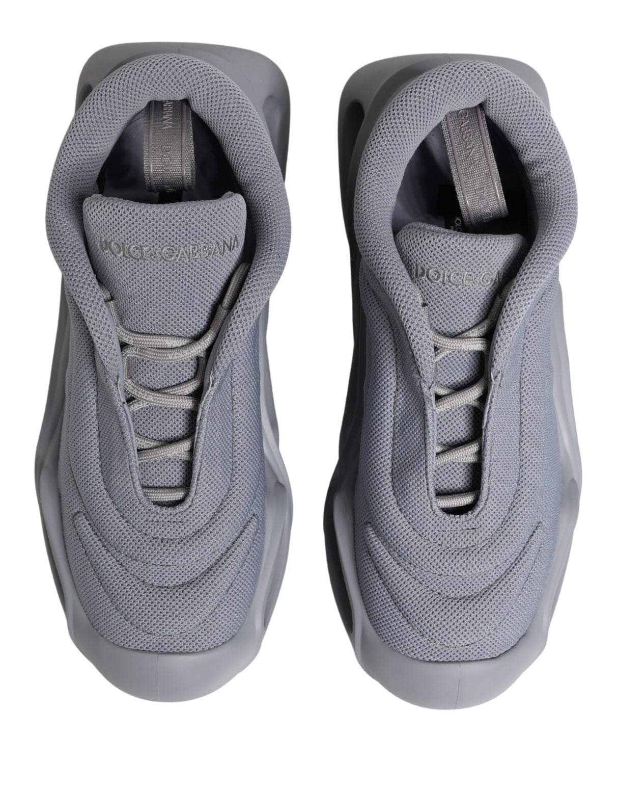 Dolce & Gabbana Gray Slip On Wave Low Top Sneakers