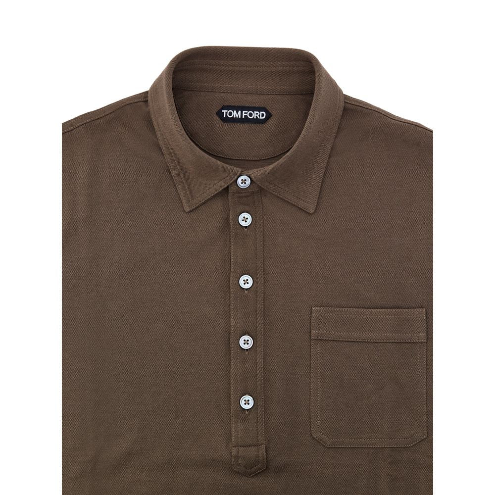 Tom Ford Brown Cotton Polo Shirt