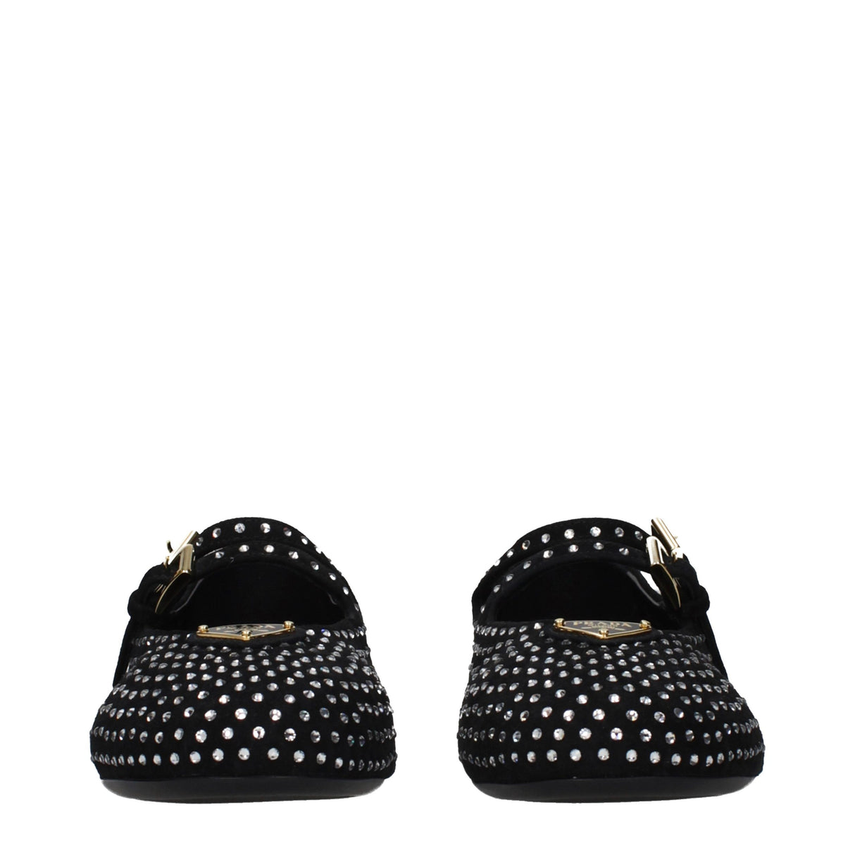 Prada Black Leather Ballet Flats