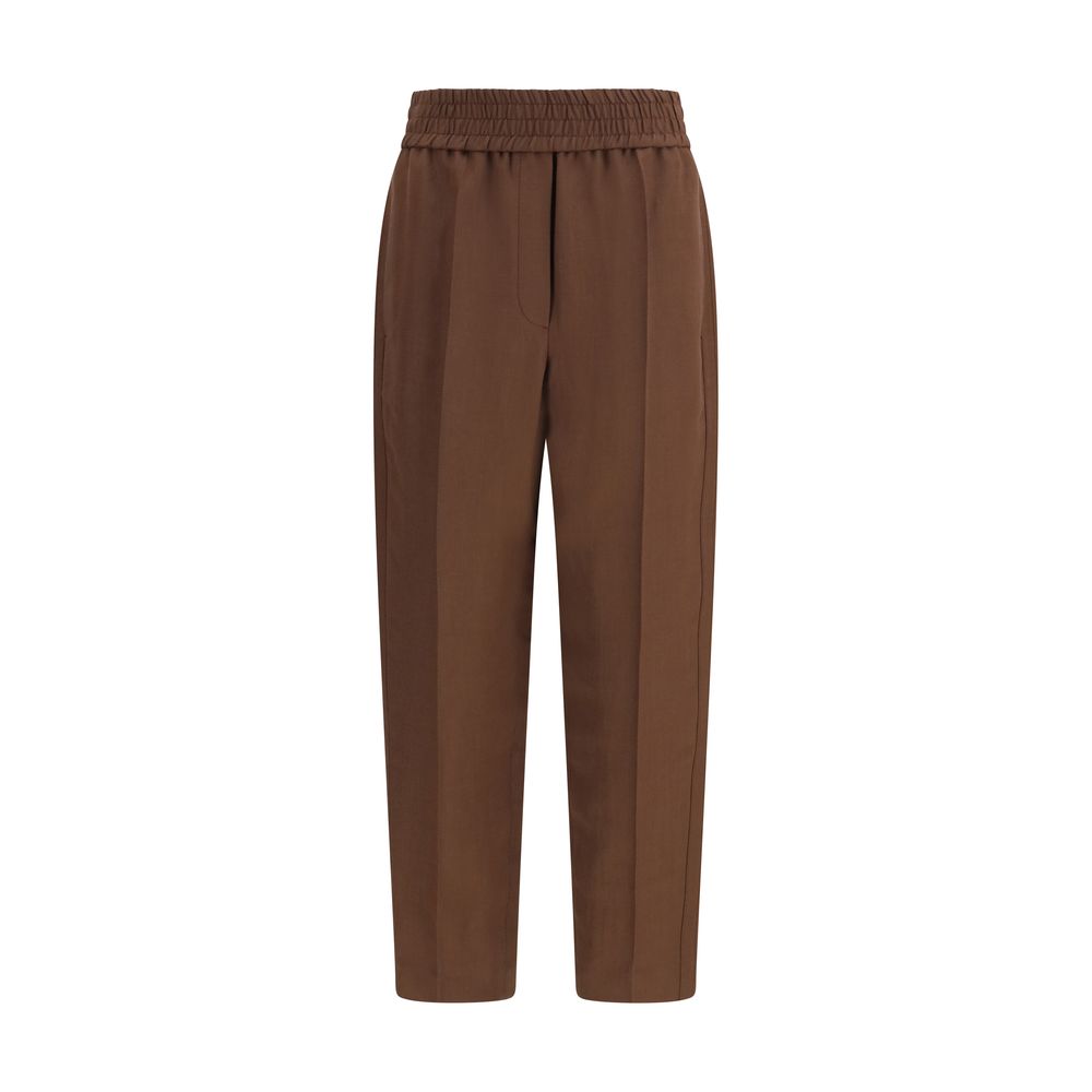 Brunello Cucinelli Brown Viscose Casual Pants