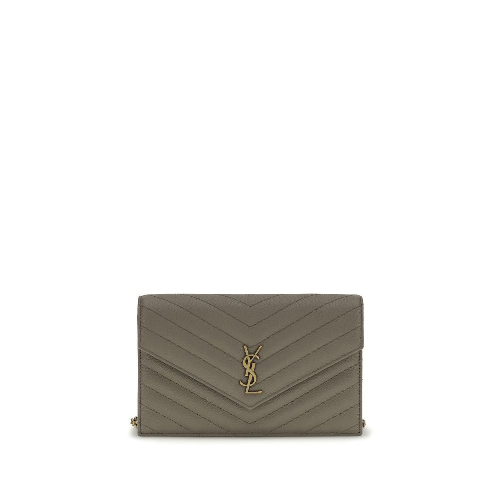 Saint Laurent Gray Calf Leather Bos Taurus Wallet