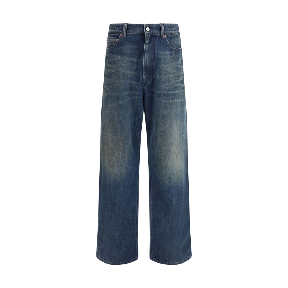 MM6 Blue Cotton Relaxed Fit Jeans