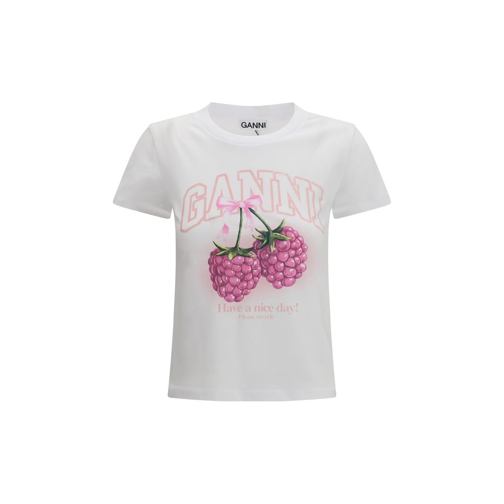 Ganni White Cotton T-Shirt