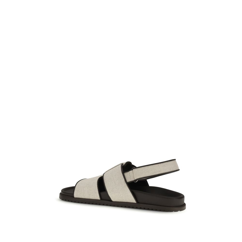 Dolce & Gabbana Beige Cotton Flat Sandals