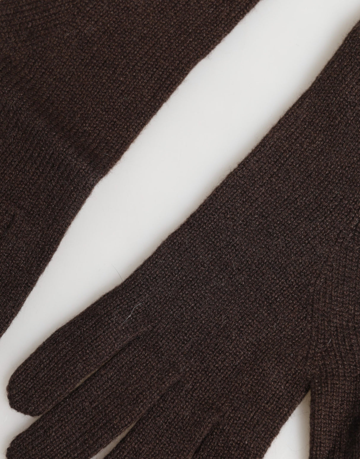 Dolce & Gabbana Brown Cashmere Knitted Elbow Length Mitten Gloves