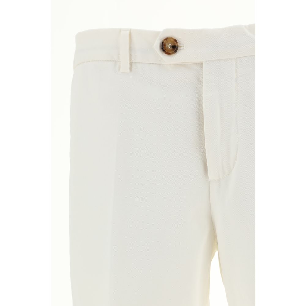 Brunello Cucinelli White Cotton Casual Pants