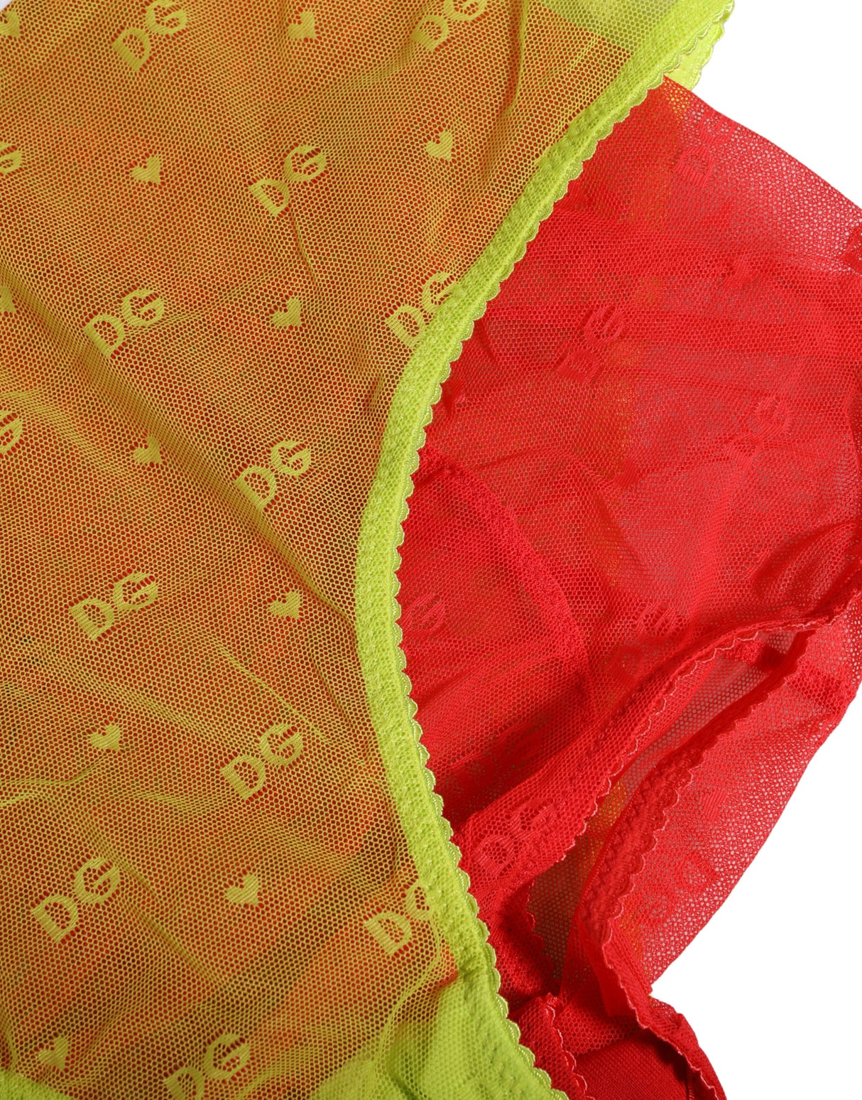 Dolce & Gabbana Red Yellow Tulle Mid Waist Panty Girdle Underwear