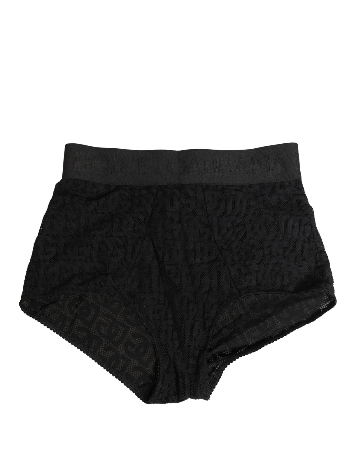 Dolce & Gabbana Black Cotton DG Logo High Waist Girdle Underwear