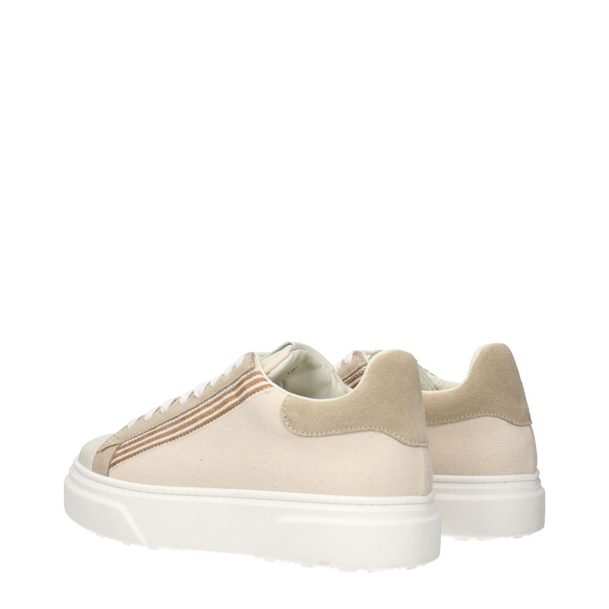 Eleventy Beige Fabric Low Top Sneakers