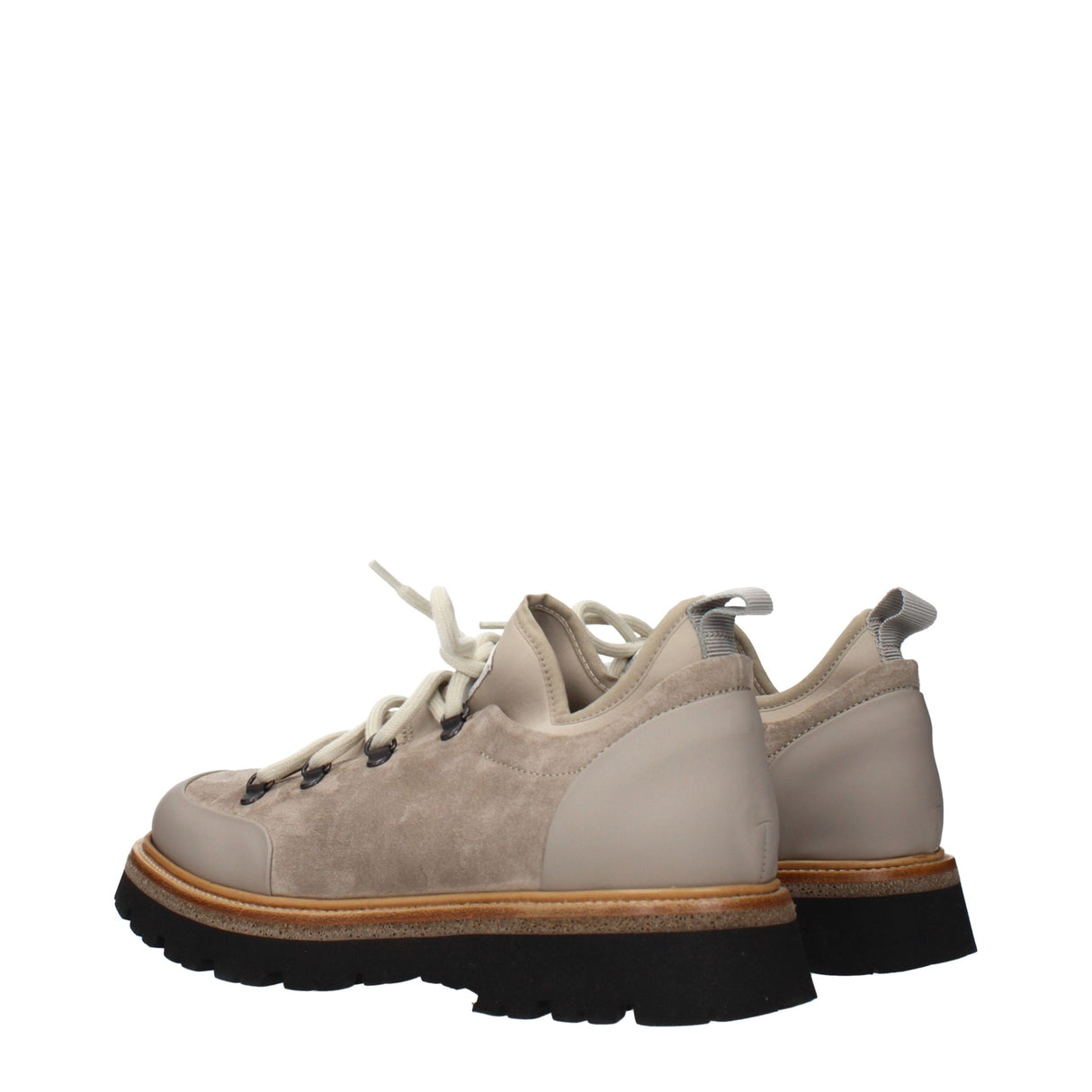 Eleventy Beige Leather Low Top Sneakers