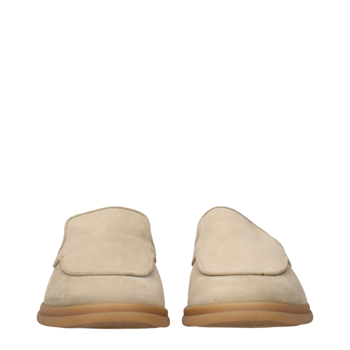 Eleventy Beige Leather Slip-On Loafers