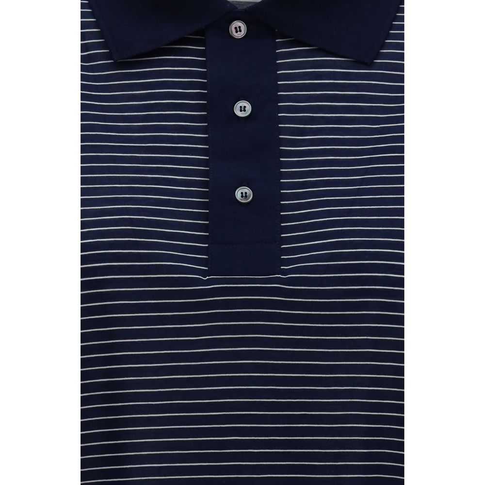 Ami Paris Blue Cotton Polo Shirt