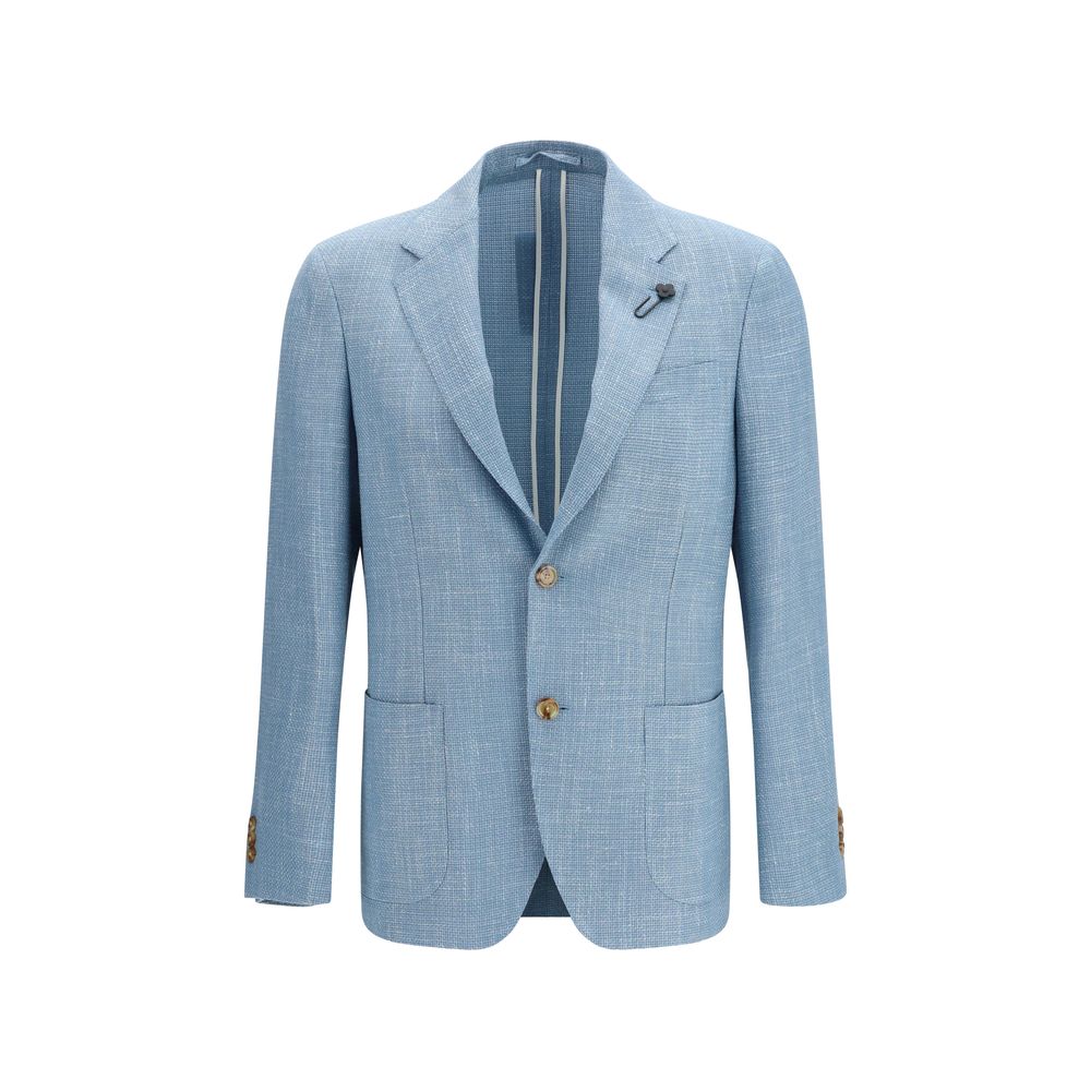 Lardini Blue Silk Blazer