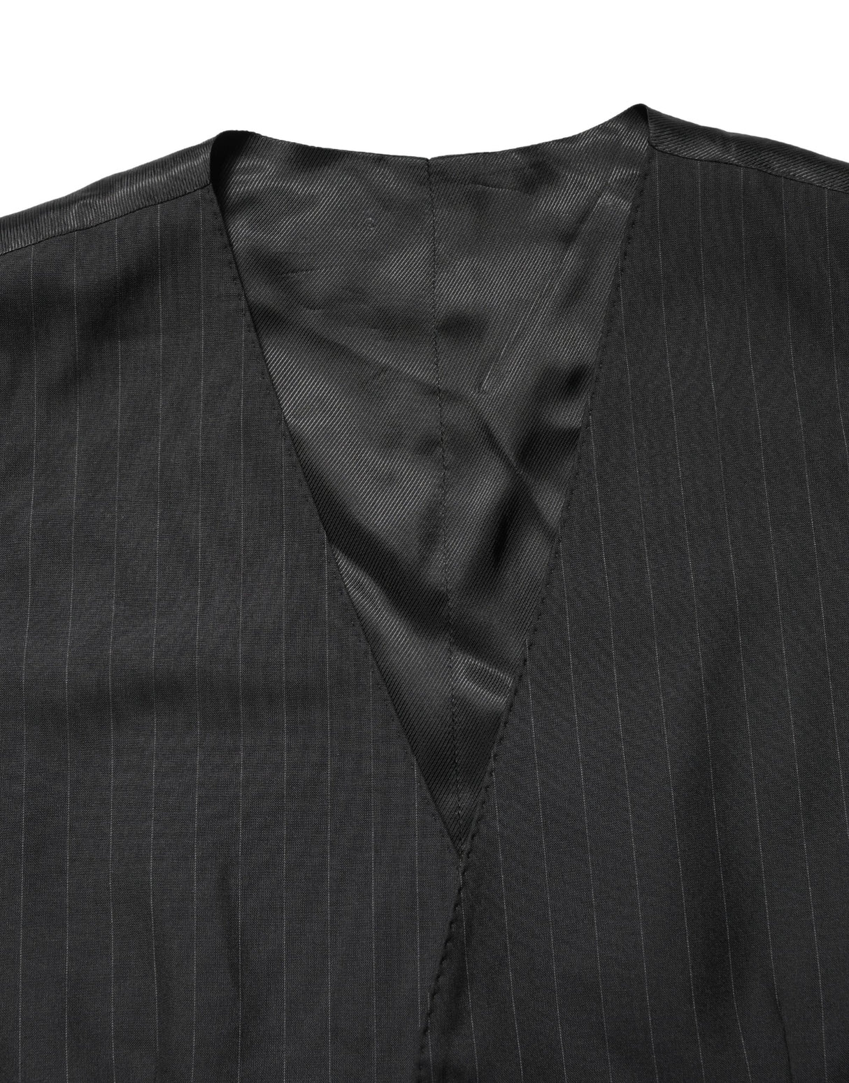 Dolce & Gabbana Black Stripe Single Breasted Waistcoat Vest