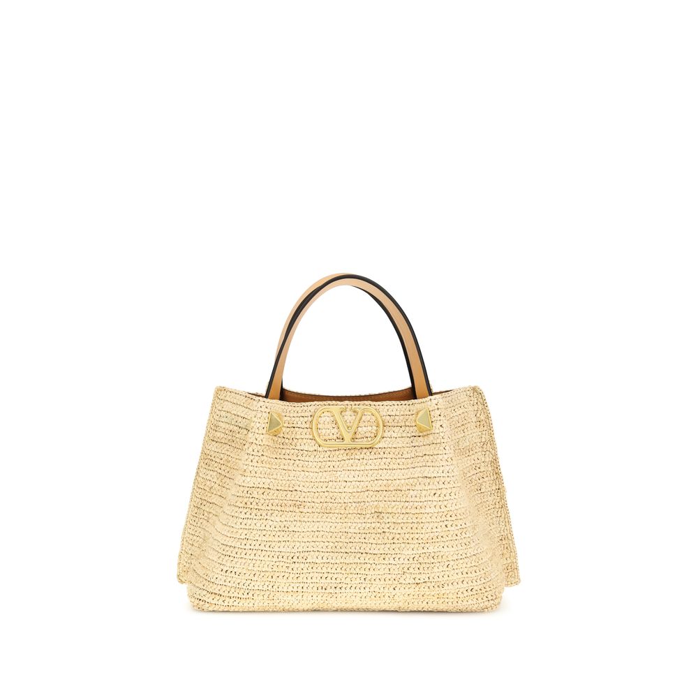 Valentino Garavani Natural Raffia Shoulder Bag