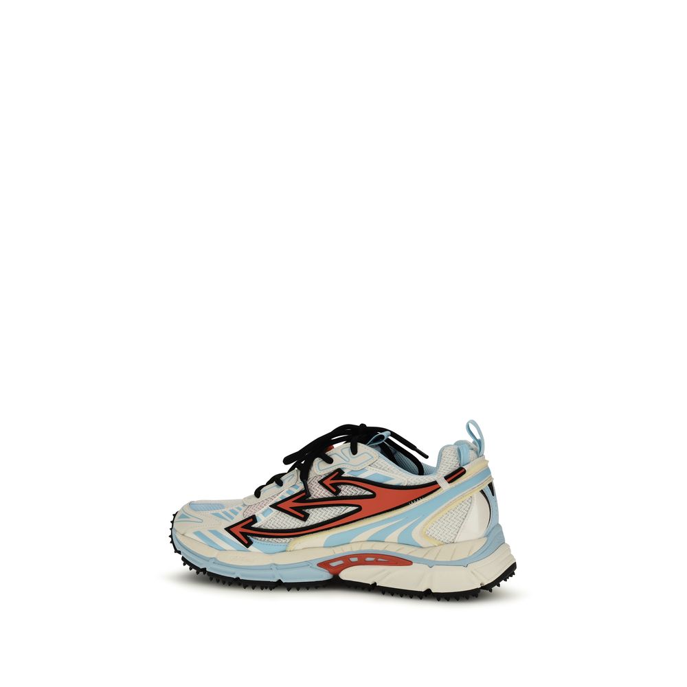 Off-White Blue Calf Leather Bos Taurus Athletic Sneakers