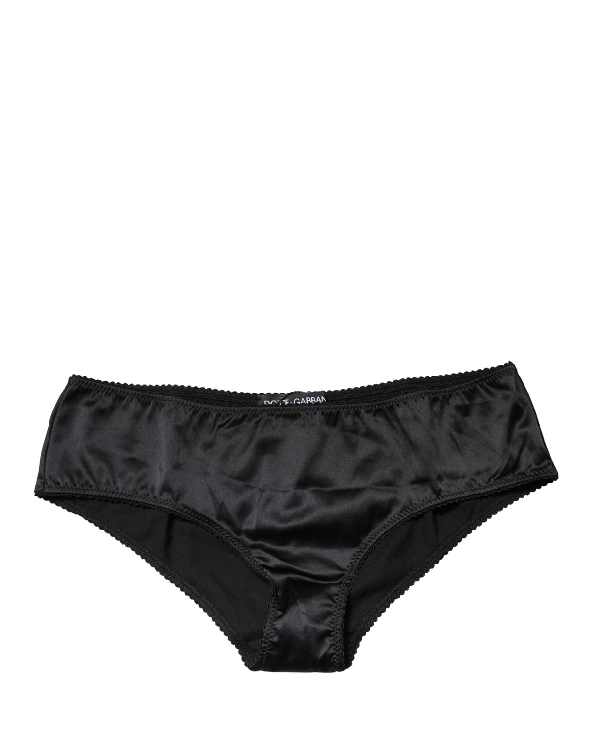 Dolce & Gabbana Black Silk Stretch Mid Waist Brief Panty Underwear